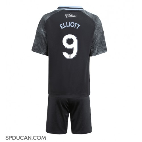 Dječji Nogometni Dres Aston Villa Harvey Elliott #9 Gostujuci 2025-26 Kratak Rukav (+ Kratke hlače)